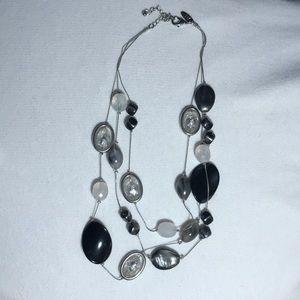 Black and Silver Layered Necklace